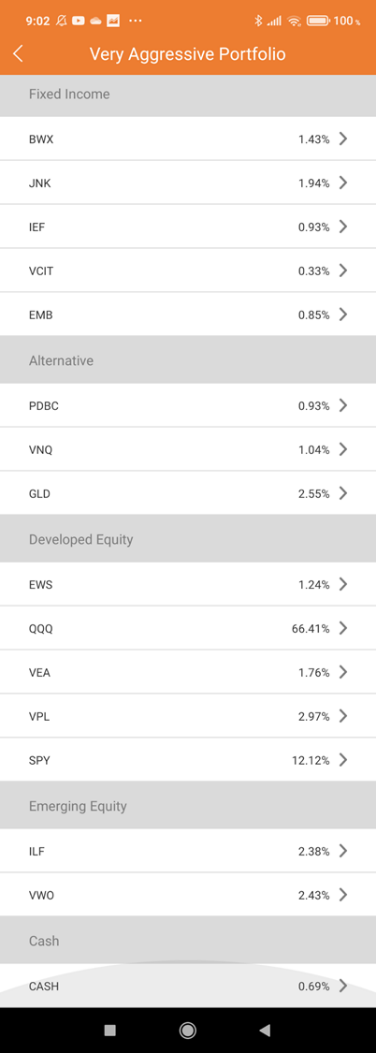 Very Aggressive Portfolio